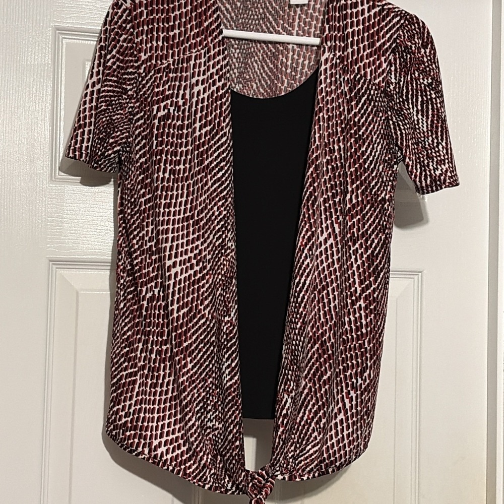 Womens Kim Rogers Blouse, Stretchy Dressy Spandex tops Size Small Womens Shirts